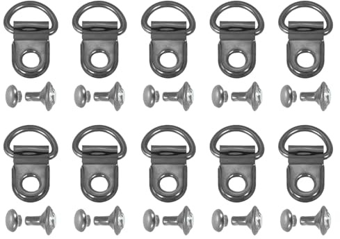 QUARKZMAN 10 juegos ganchos para cordones ganchos 9 x 14 mm negro metálico | de zapatos, para cordones de botas, hebillas de ojal con anilla en D y remaches para botas de senderismo