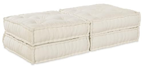 vidaXL Modulsofa enhet 2 st Tyg Gräddvit 140 x 70 x 36 cm