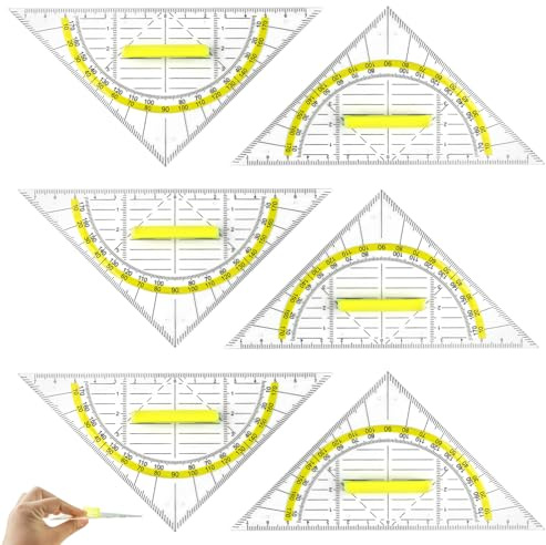 Geodreieck mit Griff 6 Stück Geodreieck Flexibel Lineal Set 16cm Weich Und Transparent aus Kunststoff für Schule Büro Zeichnen Matheunterricht Studium Architektur Technisches Zeichnen