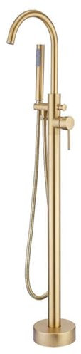 SdaryWare Mitigeur Bain-Douche sur Pied Noir, raccordement Mural, Eau Chaude et Froide, mitigeur Bain-Douche sur Pied, Noir(Brushed Gold)