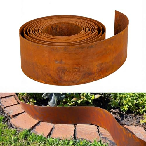Le bord des trains de traction - Parterres de fleurs et grilles rouillés - Convient parfaitement pour les jardinières, les chemins et les jardins de gravier - Flexible mais flexible (clou rouillé, 50