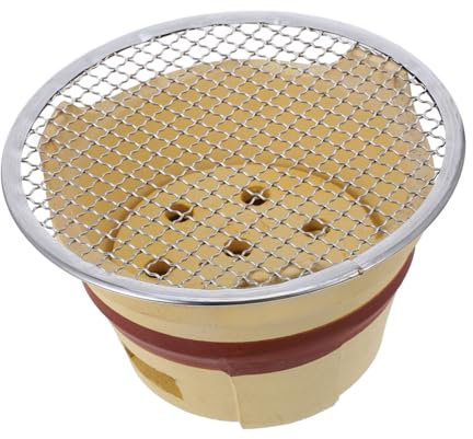Toddmomy Fornello a Carbone Per Barbecue in Terracotta Griglia a Carbone, Fornello Da Esterno Piccolo e Leggero Per Picnic e Giardino, Resistente in Acciaio e Ceramica Per Uso Domestico
