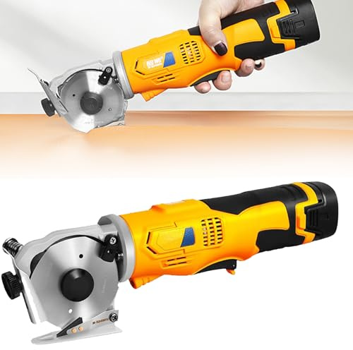 QIeAny Utensile Elettrico per Il Taglio di Tessuti, Taglierina Circolare per Tessuti, Affilatura Automatica, Spessore di Taglio: 3 Cm, Dimensioni della Lama: 70 Mm,3m