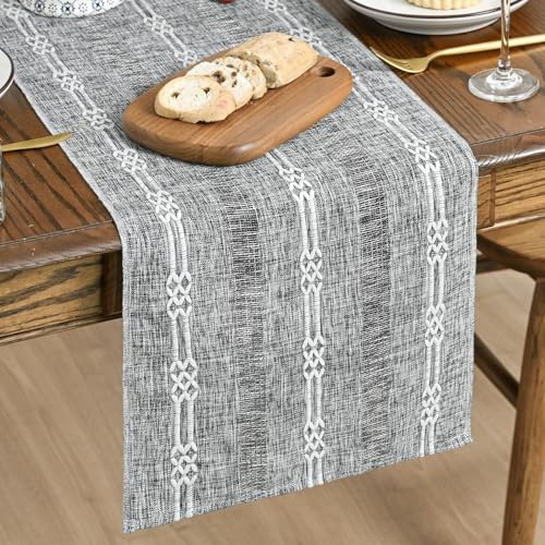 Artoid Mode Bauernhaus Rustikal Landhausstil Dunkelgrau Tischläufer 33x183 cm, Küche Tisch Geburtstag Vintage Drinnen Urlaub Party Dekor