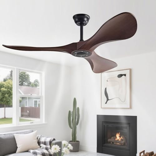IBalody Ventilatori da soffitto silenziosi con Telecomando 6 velocità Ventilatore da soffitto Senza luci 3 Pale ABS Ventilatore da soffitto Semplice Senza Luce per Camera da Letto Patio Interno