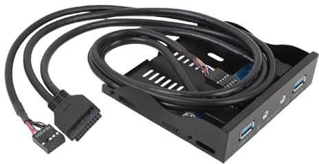 Jectse USB 3.0 Floppy Drive Druble Begh, Cubo USB Interno de 3.5 Pulgadas con 20 Gbps USB3.2 Gen2 USB C y Puertos USB 3.0, USB3.2 Tipo E Clave A Encabezado de 20 Pin para Casos de (Black)