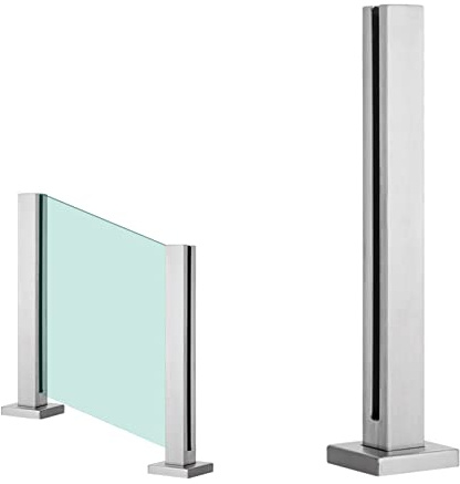 Système de garde-corps en verre en acier inoxydable pour escaliers et balcons intérieur extérieur balustrade poteau de clôture en verre sécurisé pour terrasse, jardin et sécurité des escaliers