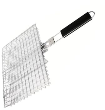 Cesta de parrilla de metal extra grande de 32 cm para barbacoa, fiestas, rejillas de cocción resistentes al calor, adecuadas para filetes, camarones, verduras, fácil limpieza, accesorios de barbacoa