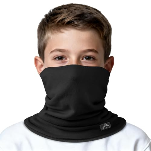 GXCROR Kid Winter Neck Warmer, Reversible Fleece Gaiter Scarf, Windproof Face Mask