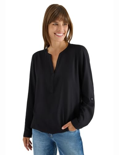 CECIL Bluse in Unifarbe Black XL
