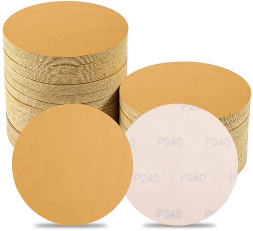 Sruhrak Disques Abrasifs 125 mm Grain 240 Papier Poncer 100 Pièces | Ponceuse Excentrique Disque de Poncage pour Métal, Bois, Plastique, Plâtre