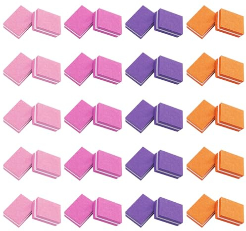 SYEYCW 40 Piezas Taco Pulidor Uñas, Profesional Bloque Pulidor Uñas, Mini Bloques de Buffer de Uñas, Taco Pulidor Uñas Doble Cara Grano, Lima Pulidora Uñas Lavable para Uñas Gel y Acrílico, 4 Colores