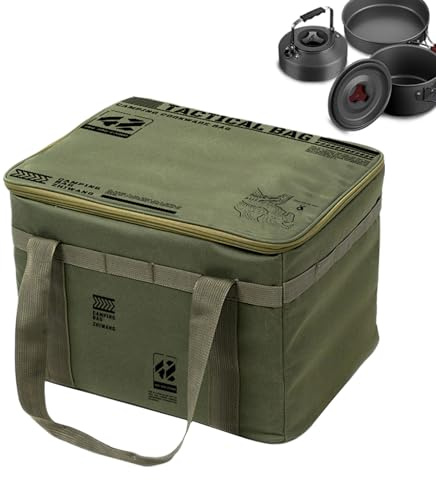 Dmuzsoih Sac de Rangement de Camping – Organiseur de matériel de Camping de 42 L, conteneur d'organisation avec poignées Pliable et étanche pour Salle de Sport, Linge, dortoir, Cuisine, Voyage