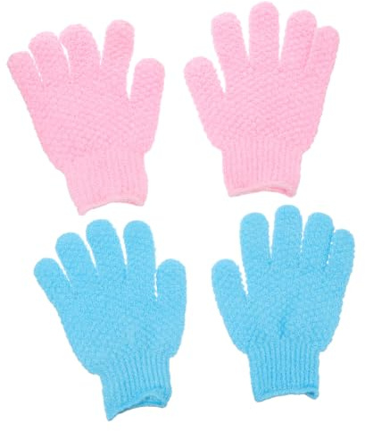 Mikikit 2pares Guantes Guantes Exfoliantes Para Baño Para Eliminar Piel Muerta Para Scrub Corporal