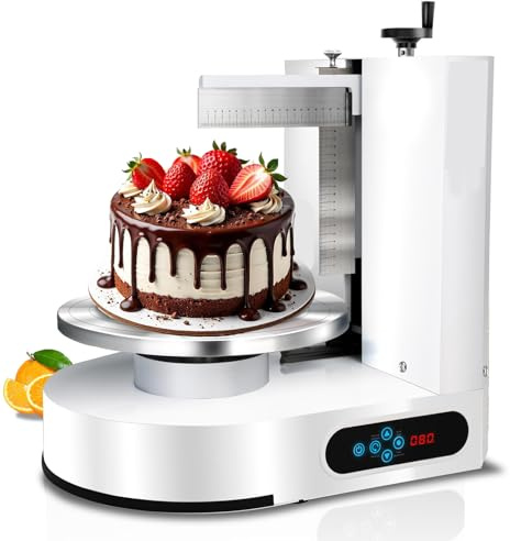 4-12 Inch Electric Cake lcing & Frosting Smoother, Cake Decorating Machine for Cake Smoothing Machine, Electric Cake Turntable 60-320 RPM with Graduated Scrapers Maquina para Decorar Pasteles