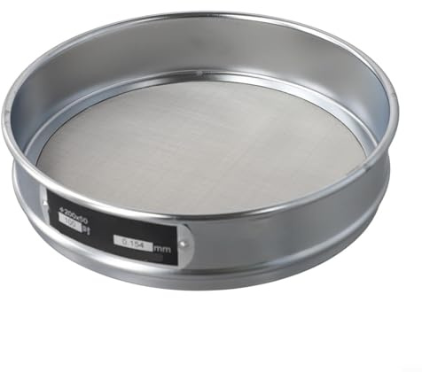 20Cm Chrome-Plated Inspection Sieve With 304 Stainless Steel Mesh, Laboratory Test Sieve For Grain, Medicine, Soil, Sand, Minerals, 4 To 600 Mesh Range(400 mesh)