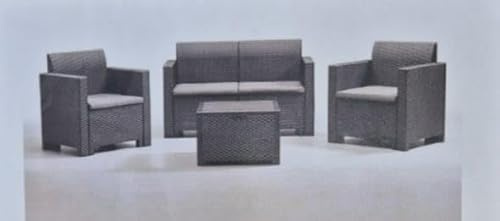 Generico Set 4 cuscini esterni da giardino salottino e divanetti in rattan sfoderabili 50X55X5 centimetri (filamenti azurri)
