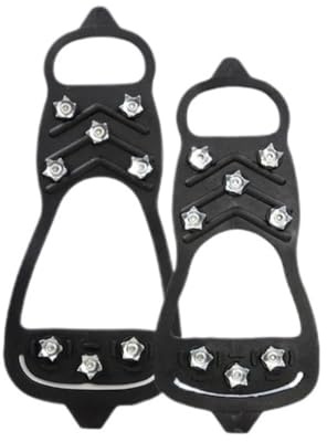 Grödel 8 Teeth Cramponger för snö och issprickar för skor, halkfria, vinter, utomhus, vandring, klättring, halkfria överdrag för grippare för vintervandringar, (M (EU35-40))