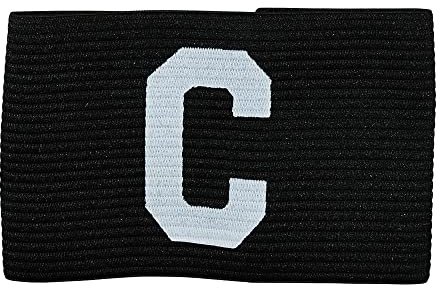 Precision Unisex Big C Kapitänsbinde, Schwarz-Weiß, Senior