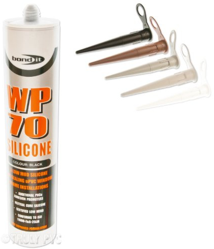 1x Bond It Rosewood WP70 Neutral Cure Silicone Sealant for External Wood, Aluminium and uPVC Door and Window Frames