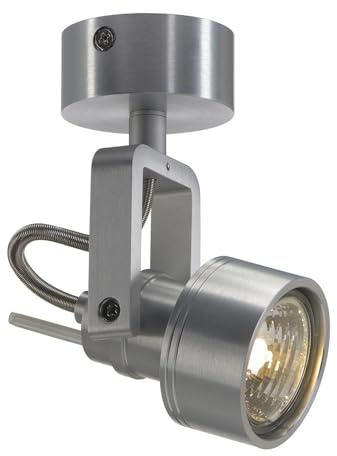 SLV INDA | LED Strahler dreh- und schwenkbar, Wand- und Decken-Leuchte, Innen-Beleuchtung, Decken-Spot, Deckenstrahler, Decken-Lampe, Wand-Lampe | GU10, aluminium gebürstet, max. 50 W
