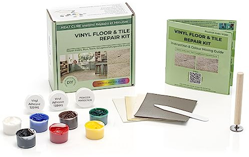 Glass Polish 91007 Do-it-yourself-Reparaturkit für Vinylböden und Vinylfliesen, Wärmeaushärtung für kleine Löcher, Schnitte, Schlitze, Risse und Brandspuren