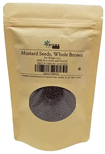 SFL Mustard Seeds, Whole Brown - Resealable Pouch - Kosher Certified (8 ounces)