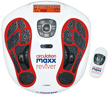 Circulation Maxx Ultra Reviver Appareil de massage électrique I Traitement de micro-stimulation pour pieds et corps I 2 canaux - 99 niveaux - Télécommande I Appareil d'électrostimulation BioEnergiser