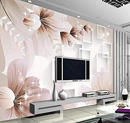 Fotomurales con patrón de caja de flores abstractas Pared Pintado Papel tapiz 3D Decoración dormitorio Fotomural de estar sala sofá mural-430cm×300cm