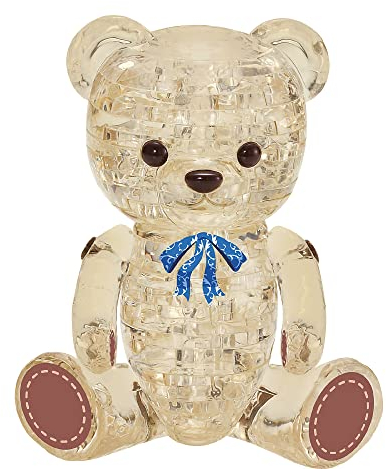 Crystal Puzzle | 3D Bär Braun | Transparentes Design | 48 Teile | Bausatz für Kinder und Erwachsene | HCM Kinzel