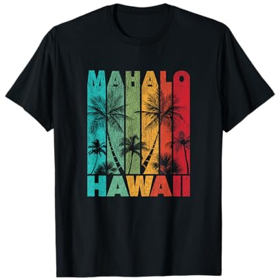 Mahalo Hawaii Pride - Camicia vintage hawaiana sbiadita Maglietta