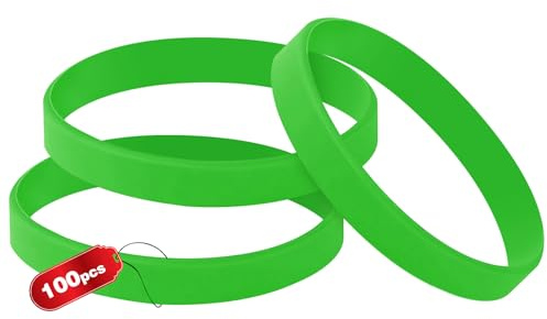 100PCS Blank Silicone Wristbands Elastic Universal Bracelets Rubber Wholesale Bracelet bands bulk