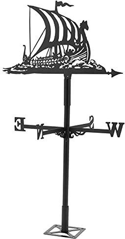 Alvinlite Dachwetterfahne, Edelstahl, Yacht, Schiff, Windrichtungsanzeiger, Dekoration, Gartenwetterfahne, Heimbüro-Dekoration