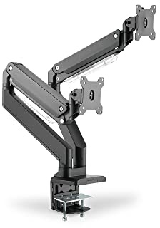 DIGITUS Universal Dual Monitorhalter mit Gasdruckfeder und Klemmbefestigung Schwarz