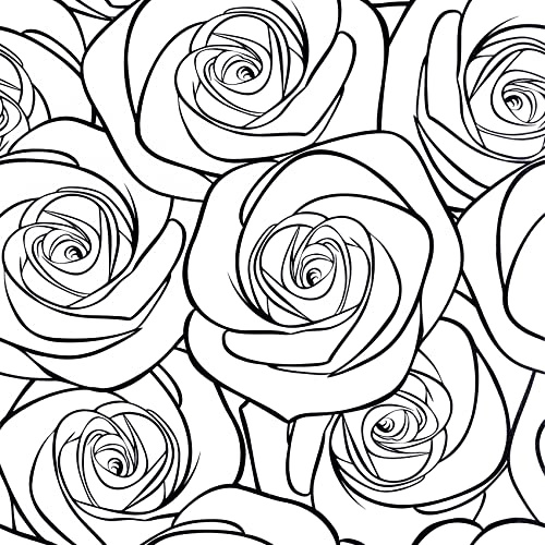 ReWallpaper Selbstklebende Tapete Blumen Rose Klebefolie Schwarz Weiß Muster Moderne Minimalistische Tapete Fototapete Schlafzimmer Romantik Klebefolie Möbel Blumenmuster Vintage 44.5CM x 3M