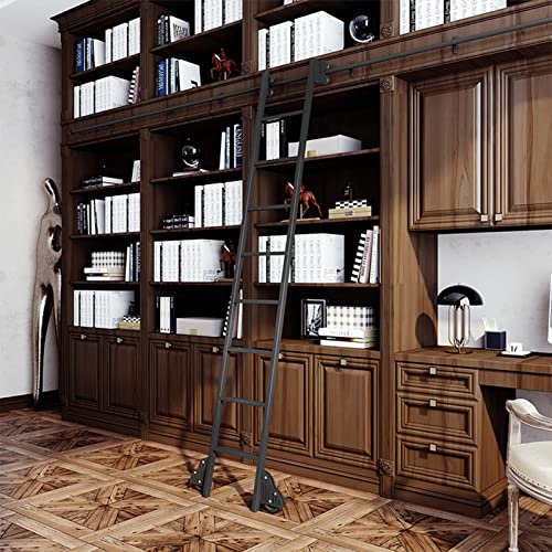 Luyckfrazy 3.3ft-20ft Library Round Tube Mobile Ladder Rail, Rolling Library Ladder Hardware Kit (No Ladder), Rolling Ladder Sliding Track Hardware for Home/Indoor/Loft (Size : 13ft/400cm Track kit)