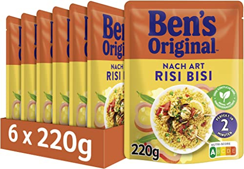 Ben's Original Express Reis Risi Bisi 6 x 220g, Multipack | Express Mikrowellen-Reis, Risi Bisi, Schnell in 2 Min, Ohne künstliche Konservierungsstoffe