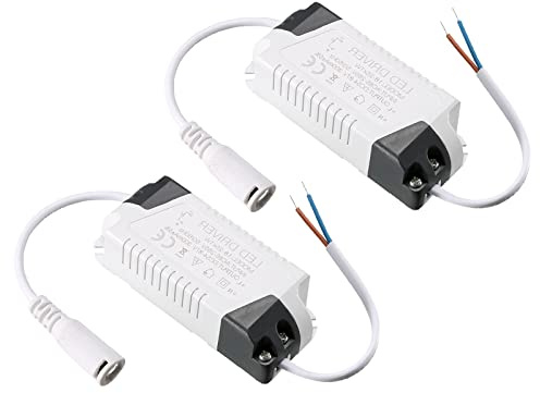 QUARKZMAN 18-25W LED Conductor 2uds Carbono Acero Potencia Suministro Gris | Transformador Constante Corriente 300mA para LED Luz, Computadora Proyecto, Exterior Luz