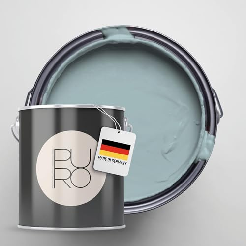 Livingwalls PURO Premium Wandfarbe c3010 - Malerfarbe für Wohnräume und Arbeitszimmer mit sehr hoher Deckkraft - matte hochwertige in Blau, Grün - 1l