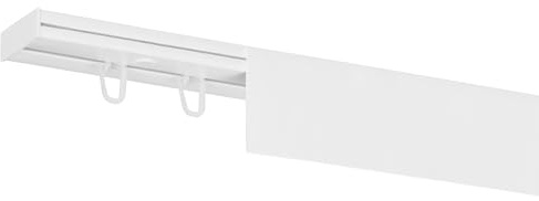 RENA Vorhangschiene 1-Läufig Gardinenschiene aus Kunststoff Vorhang-Deckenschiene mit Abdeckung und Überklipshaken Gardinenleiste Gardinenstange Gardinen Vorhänge für Deckenmontage Weiß 340cm