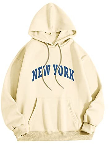Pullover Herren Oversize Hoodie Herren New York Druck Lustige Pullover Loose Fit Y2K Hoodie Baggy Herbst Kapuzenpullover Hip Hop Streetwear Hoodies Langarm Blanket Hoodie Sweatshirt Herren mit Kapuze