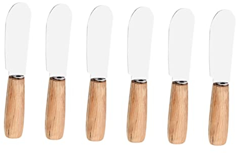 Zerodeko 6st Sahnespatel Küchengeräte Heimschaber Dekorationswerkzeuge Palletten Kuchenspatel Brötchenmesser Gewürzstreuer Küchenstreuer 10cm Küchenutensilien Holzgriff