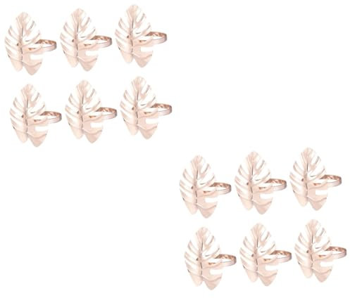 Cabilock 12 STK Hawaiianischer Essring Flauschiges Federmäppchen Abendessen Serviettenring Serviettenhalter Für Weihnachten Hawaii-Party-Serviette Serviettenringe Urwald Bankett Roségold