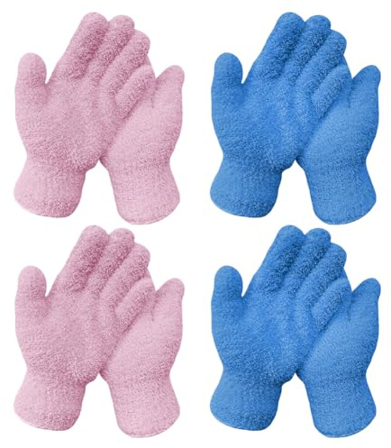 2 Paar Mikrofaser-Staubhandschuhe, Polierhandschuhe, Haushaltspflanzenreinigungshandschuhe, Fensterreinigungshandschuhe, Fäustlinge, Korallenvlies, Möbelreinigungshandschuhe