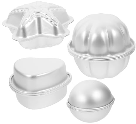 FUNOMOCYA 4 Paar Badesalzformen Aus Aluminiumlegierung Werkzeuge Für DIY Badekugeln Verschiedene Formen Für Badesalz Seife