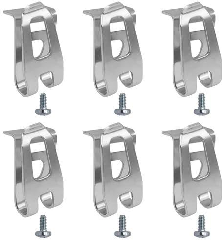 6 Stück Bohrer Clip Haken Werkzeug mit Schrauben Ersatz Gürtelhaken Clip Ersatz Gürtelclip Haken aus Edelstahl für 18V LXT Akku-Bohrmaschinen Schlagschrauber Elektrowerkzeuge (Silber)