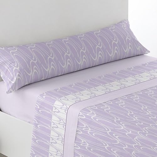 Rufino Díaz Juego Sábanas Térmico 3 ó 4p. 170 grm2 Doble Cara Vélez (Malva - 90 cm) - Taco Extra Suave para Adultos e Infantil - Sensación acogedora y de Confort