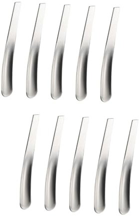 Amosfun 2sets Stainless Steel Measuring Spoons Set Korean Dessert Stirring Serving Utensils Small Cutlery for Home Kitchen 5pcs*2