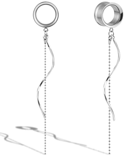 DOEARKO Expansores de Oreja de Túnel de Carne de Acero Inoxidable Dilataciones Orejas Expansore Estiramiento Piercing Joyería para Hombres y Mujeres 8mm a 16mm (Plata, 12mm)