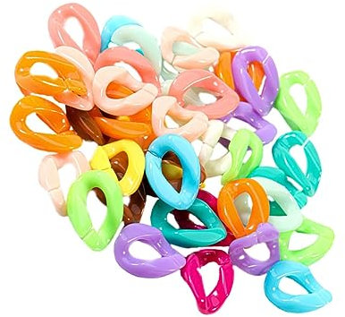 LIFKOME 150stücke Bunte Kunststoff Clip-haken Und Kettenlinks Für Diy Schmuckherstellung Für Ohrringe Armbänder Und Taschen Leicht Zu Handhaben Verbinden